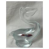 Pelican Art Decor Paper Weight w/Fish Inside 5.25'