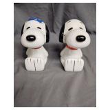 Two snoopy bookends 5' tall