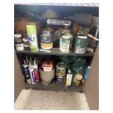 Contents of Cabinets, Paints, chalk, miscellaneous