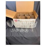 6- Glass Wine Glasses , 4- Plastic Glasses
