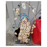 Hanging flower planter, metal decor