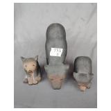Wooden bear figures, 3' to 6' tall