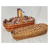 (2)Vintage Baskets Including Longaberger 14.5'L