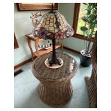 Patio Renaissance Round End Table w/Glass