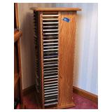 Wood Rotating CD Storage/Display & CDs