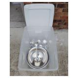 Oneida silver plate punch bowl set in tote w/lid