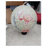 Flamingo gazing ball patio chair cushions