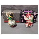 (2) Christopher Radko Glass Christmas Ornaments