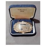 Sterling silver decanter tag 2.5' x 1.75'