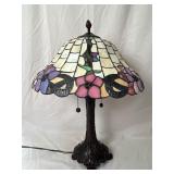 Dale Tiffany Stained Glass Lamp w/Crotched Doily