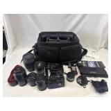 Sony CX 100 Camera with multiple Lens & Carry Bag