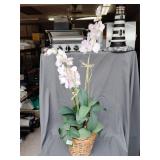 Faux flower in basket 39' tall