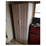 Poly storage cabinet with contents