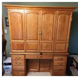 2pc Computer Workstation Desk w/ Upper Hutch