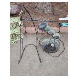 Copper water fountain and flower pot hanger