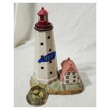 Vintage Lefton Ceramic Lighthouse 10'H×8'×4'