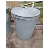 Galvanized trashcan with lid 24' tall