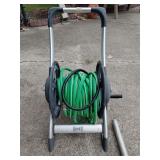 Garden hose on ames hose reel
