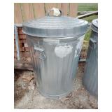 Galvanized trashcan with lid 24' tall