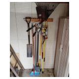 Shovels, rakes, gardening tools