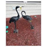 2- Cast Aluminum Painted Cranes 30',35' tall