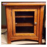 Wood Side Table with Glass Door 22'H×16'×22'