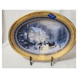 Thomas Kinkade Decorative Plate 16.5'L & Stand