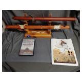Wooden native American flutes with stand,