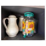 Sun Tea Jug, 2- Thermal Carafes, Glass Vase