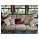 Patio Renaissance Wicker Sofa with Accent Pillows