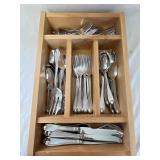 Oneida 18/10 Silverware in Wood Drawer
