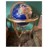 Gemstone World Globe with Brass Stand 19'x27.25'