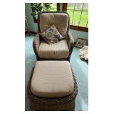Patio Renaissance Wicker Chair & Ottoman