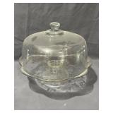 Glass Cake Stand with Dome Lid 12'x9'
