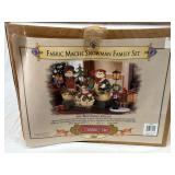 Fabric Mache Snowman Family Set in Box