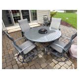 Baran Ash Patio Table 54', with 4- Chairs