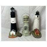 (3) Ceramic & Metal Lighthouses 8.75' - 12'