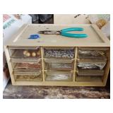 Jewelry making supplies in organizer