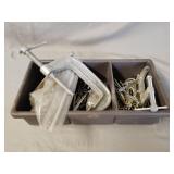 C clamps, drapery hooks