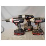 3- Craftsman Drills, No Charger