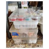 4- Plastic organizers of assorted beads
