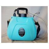 Two gallon powered sprayer, has liquid in it