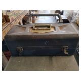 Metal tackle box with contents