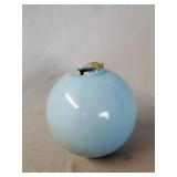 Blue milk glass lighting rod ball