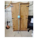 Lighting rod with blue milk glass ball 63'