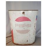 Metal Pepsi trashcan 10'x13'