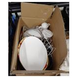 Kitchen items, pitchers, pans