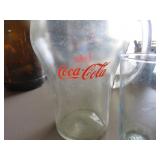 Coca-Cola Glass Pitcher and Fluted Drinking Glass
