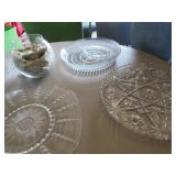Clear Glass Serving and Decorative Plates and Bowl