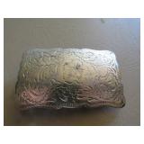 Engraved Silver Belt Buckle with Floral Motif